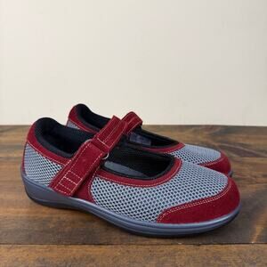 Orthofeet Chattanooga Womens 8.5 D Mary Jane shoes Red Grey Comfort Support Wide